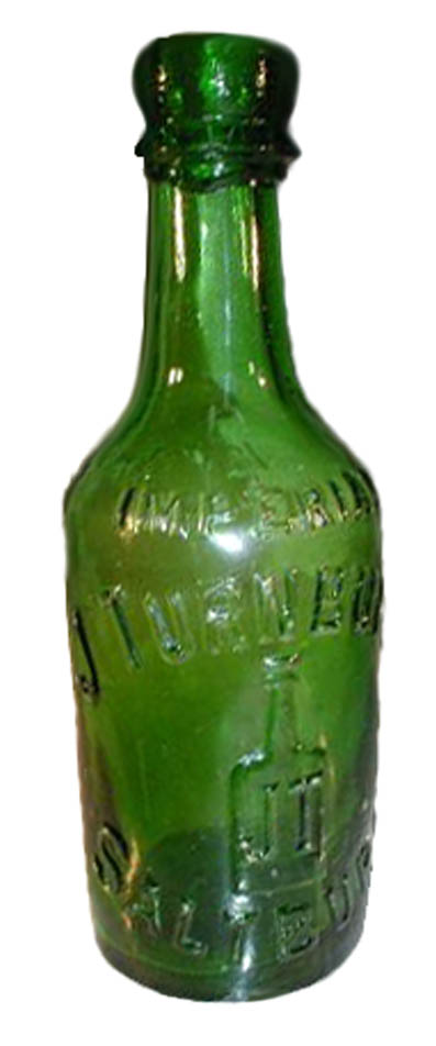 J. Turnbull Green Glass Bottle